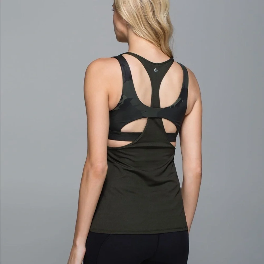 Lululemon All Sport Support Tank Gator Green size 4